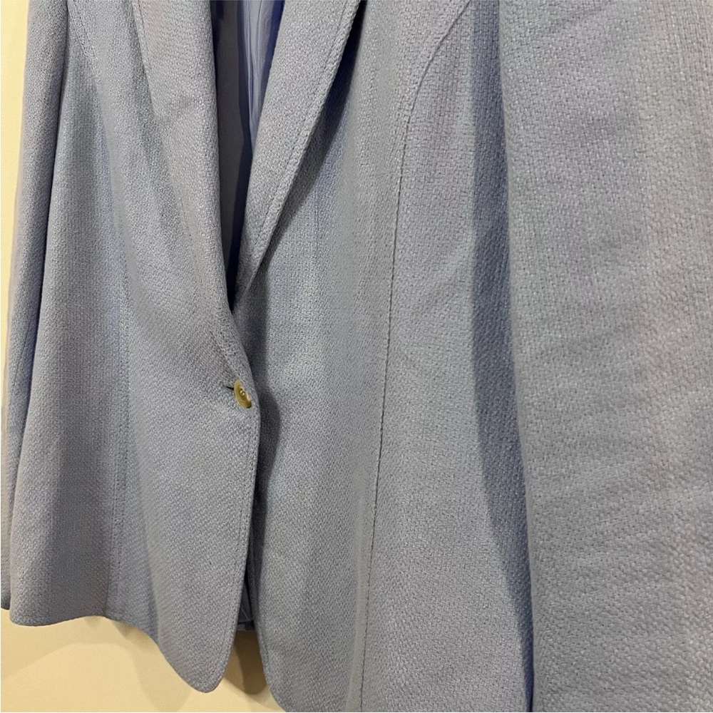 Vintage Talbots 100 % linen blue blazer women’s size 12 - Picture 3 of 7